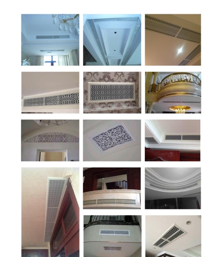 5、散流器，散流器是空調(diào)系統(tǒng)中常用的送風口，可根據(jù)使用要求制成正方形或長方形，能配合任何天花板的裝修要求。散流器的內(nèi)芯部分可從外框拆離，方便安裝及清洗。后面可配風口調(diào)節(jié)閥以控制調(diào)整風量。適用于播音室、醫(yī)院、劇場、教室、音樂廳、圖書館、游藝廳、劇場休息廳、一般辦公室、商店、旅館、飯店、及體育館等。 6、球形可調(diào)風口，球形可調(diào)風口是一種噴口型送風口。高速氣流在經(jīng)過閥體噴口中對指定方向送風，氣流噴射方向可在頂角為35°的圓錐形空間內(nèi)前后左右方便地調(diào)節(jié)，氣體流量也可通過閥門開合程度來調(diào)節(jié)。多用于高大層頂高速送風或局部供冷的場合，如機場候機大廳，室內(nèi)體育場，賓館廚房等場合。 7、旋流風口，旋流風口送出旋轉(zhuǎn)射流，具有誘導(dǎo)比大，風速衰減快的特點，在空調(diào)通風系統(tǒng)中可用作大風量，大溫差送風以減少風口數(shù)量，安裝在天花板或頂棚上，可用于3米以內(nèi)低空間，也可用二種高度大面積送風，高度甚至可達10米以上。上海天嬌空調(diào)設(shè)備有限公司是隨著社會發(fā)展需要而創(chuàng)立的，專業(yè)生產(chǎn)風口,風閥,防火閥,消聲器等中央空調(diào)末端產(chǎn)品